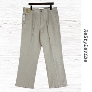 CARRIBEAN Men’s Size 38x30 Pants Linen Cotton Blend NWT Natural Pleated NEW